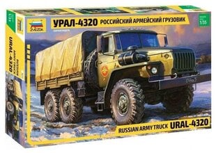 Istorinė miniatiūra Zvezda 3654 Ural-4320 kaina ir informacija | Klijuojami modeliai | pigu.lt