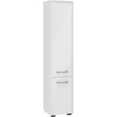 Высокий шкафчик-полка для ванной комнаты NORE Fin с 2 дверками, белый цена и информация | Шкафчики для ванной | pigu.lt