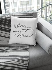 Dekoratyvinė pagalvė „Saldžių sapnų, mano meile“, balta kaina ir informacija | Originalios pagalvės, užvalkalai | pigu.lt