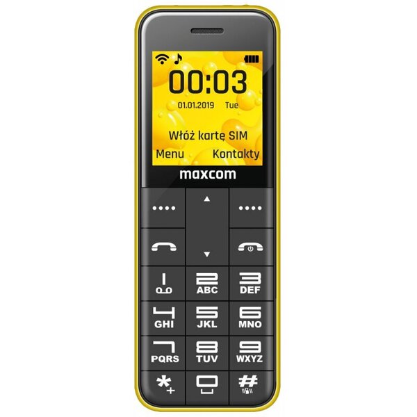 Maxcom Classic MM111, Yellow kaina ir informacija | Mobilieji telefonai | pigu.lt