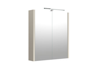 Vonios spintelė su veidrodžiu ir LED apšvietimu RB bathroom Joy 58 cm, pilka kaina ir informacija | Vonios spintelės | pigu.lt