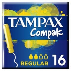 Tamponai TAMPAX Compak Regular, 16 vnt. kaina ir informacija | Tamponai, higieniniai paketai, įklotai | pigu.lt