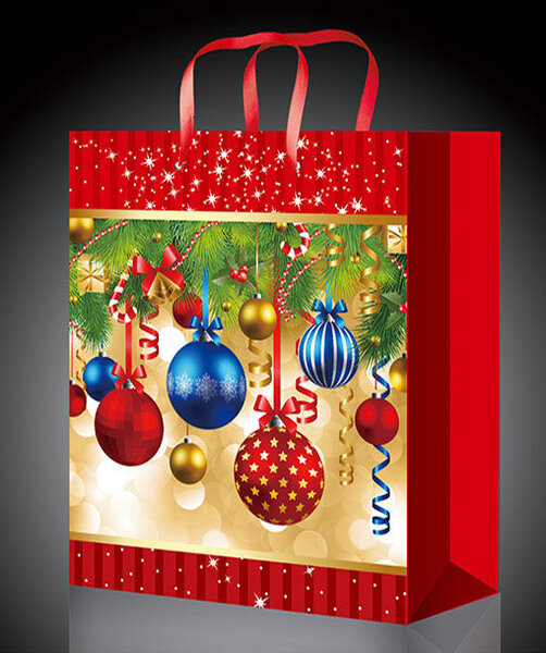 Dovanų maišelis kalėdinis 26x32x11cm kaina ir informacija | Dovanų pakavimo priemonės | pigu.lt