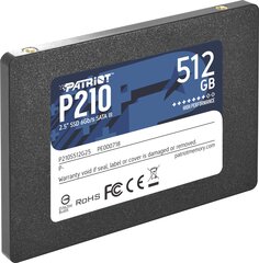 Patriot P210S512G25 kaina ir informacija | Vidiniai kietieji diskai (HDD, SSD, Hybrid) | pigu.lt