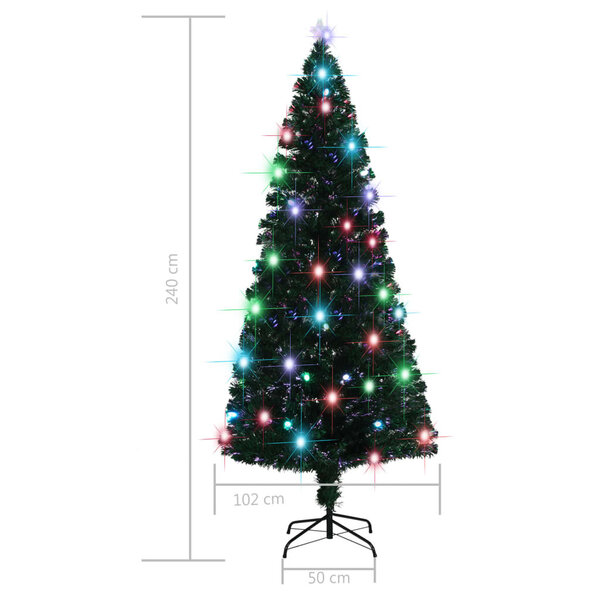 Dirbtinė kalėdinė eglutė su stovu, LED, 210 cm