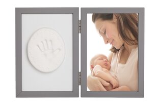 Dvigubas nuotraukų rėmelis su įspaudu Tiny Memories, baltas kaina ir informacija | Antspaudai kūdikiams | pigu.lt