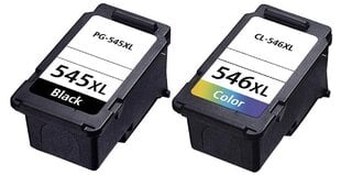 Analogine rasalo kaseciu rinkinys Canon Pg-545Xl Black + Cl-546Xl Tricolor New kaina ir informacija | Kasetės rašaliniams spausdintuvams | pigu.lt