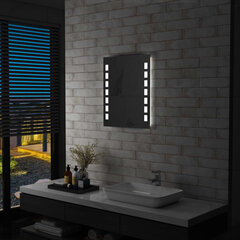 Sieninis vonios kambario veidrodis su LED, 50x60cm, цена и информация | Зеркала | pigu.lt
