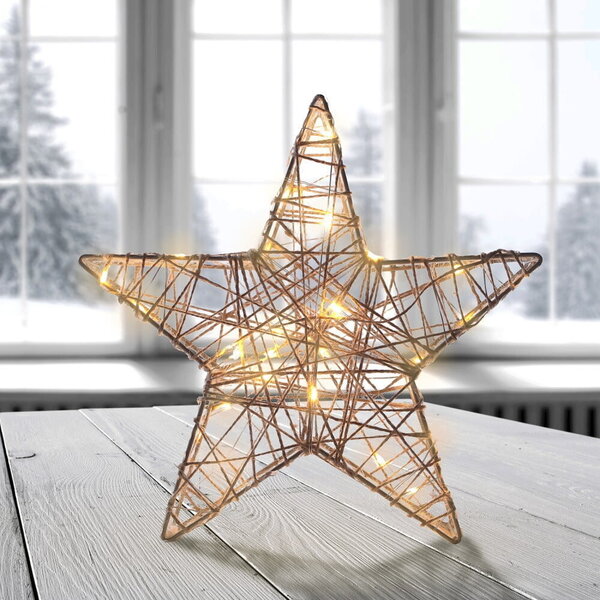 Kalėdinė žvaigždė su LED, 23 cm internetu