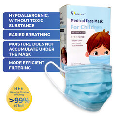 VAIKIŠKOS Medicininės kaukės su NANO filtru, 30 vnt., BFE / VFE 99.9% kaina ir informacija | Pirmoji pagalba | pigu.lt