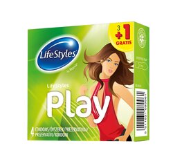 Prezervatyvai LIFESTYLES PLAY, 3+1 vnt. kaina ir informacija | Prezervatyvai | pigu.lt