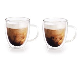 Hit dvigubo stiklo puodeliai Barista, 280 ml, 2 vnt kaina ir informacija | Taurės, puodeliai, ąsočiai | pigu.lt