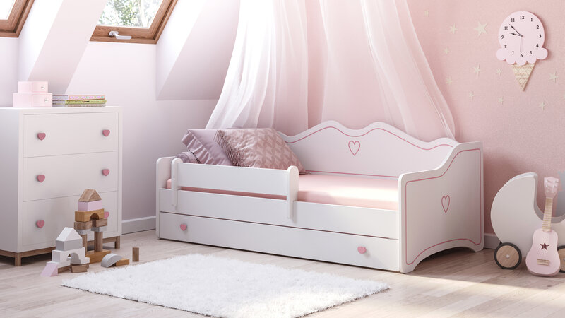 Vaikiška lova ADRK Furniture Emka X2, 80x160 cm, balta kaina