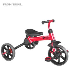 Многофункциональный трехколесный велосипед Y-Volution Y Velo Flippa 4-в-1, YV101186, красный цена и информация | Трехколесные велосипеды | pigu.lt