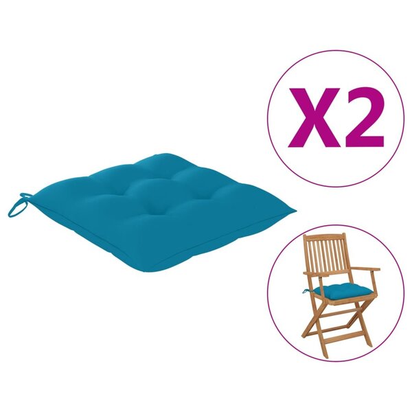 Kėdės pagalvėlės, 2vnt., 40x40x7 cm, šviesiai mėlynos kaina pigu.lt