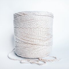 Скрученная веревка для макраме, 3 мм, 400 м цена и информация | Принадлежности для вязания крючком | pigu.lt