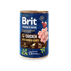 Brit Premium by Nature konservai šunims Chicken with Hearts 400g kaina ir informacija | Konservai šunims | pigu.lt