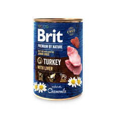 Brit Premium by Nature konservai šunims Turkey with Liver 400g kaina ir informacija | Konservai šunims | pigu.lt