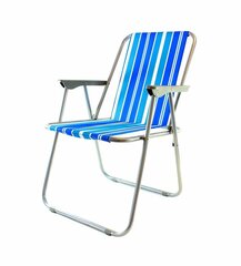 Sulankstoma turistinė kėdė, mėlyna/balta kaina ir informacija | Turistiniai baldai | pigu.lt