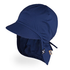 Medvilninė vienguba kepurė su snapeliu ir kaklo apsauga berniukams TuTu, mėlyna kaina ir informacija | Kepurės, šalikai berniukams | pigu.lt