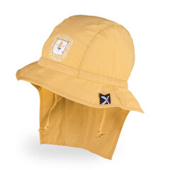 Medvilninė vienguba kepurė su kaklo apsauga berniukams TuTu, geltona kaina ir informacija | Kepurės, šalikai berniukams | pigu.lt
