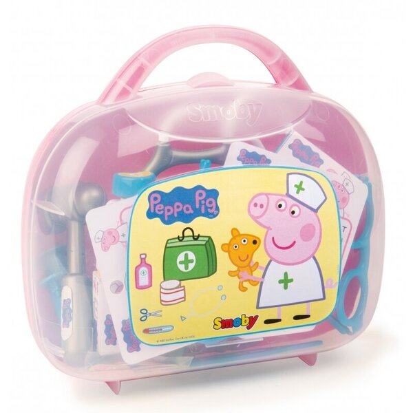 Vaikiškas slaugytojo lagaminas su priedais 13 vnt. Peppa Pig kaina