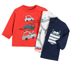 Cool Club marškinėliai ilgomis rankovėmis berniukams, 3 vnt., CCB2303486-00 kaina ir informacija | Marškinėliai kūdikiams | pigu.lt
