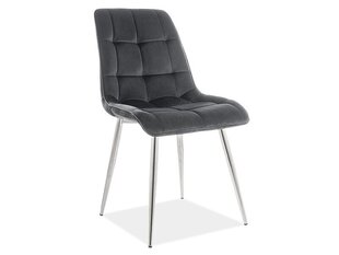 4-ių kėdžių komplektas Signal Meble Chic, juodas/chromo spalvos kaina ir informacija | Virtuvės ir valgomojo kėdės | pigu.lt