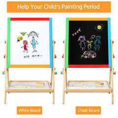 Двухсторонняя детская доска для рисования 2в1 с аксессуарами, черно-белая цена и информация | Развивающие игрушки | pigu.lt
