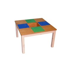 Kvadratinis žaidimų stalas vaikams Lego, 54 cm, rudas/žalias/mėlynas kaina ir informacija | Kvadratinis žaidimų stalas vaikams Lego, 54 cm, rudas/žalias/mėlynas | pigu.lt