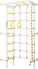 Sporto kompleksas (gimnastikos sienelė) Romana S4 balta-geltona, 219,6x70,2x119cm kaina ir informacija | Gimnastikos sienelės | pigu.lt