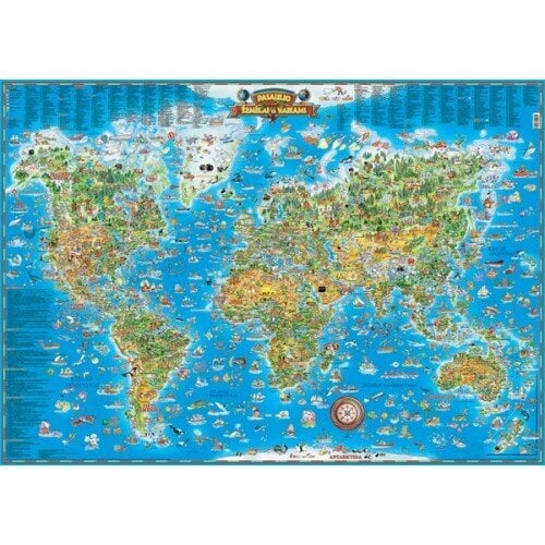 Patiesalas rašymui BANTEX, su pasaulio žemėlapiu, 44 x 63 cm | Officeday