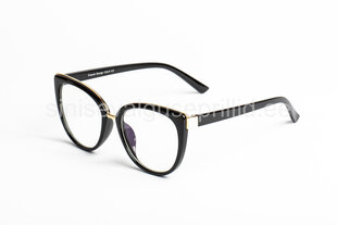 Mėlyni šviesūs akiniai juodos ir auksinės spalvos kaina ir informacija | Akiniai | pigu.lt