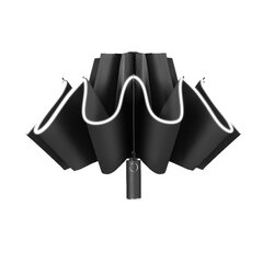 Atvirkštinis automatinis skėtis juodos spalvos kaina ir informacija | Vyriški skėčiai | pigu.lt