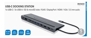 Adapteris Deltaco USBC-DOCK1 kaina ir informacija | Adapteriai, USB šakotuvai | pigu.lt