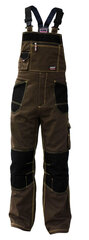 Рабочие брюки на подтяжках DPRD, темно-коричневый/ черный C52-54/176, Pesso цена и информация | Рабочая одежда | pigu.lt