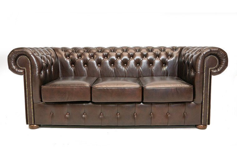 syndrome Improve Artificial Chesterfield Class odinė sofa | 3-jų vietų | Tamsiai ruda | 12 metų  garantija kaina | pigu.lt