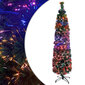 VidaXL dirbtinė siaura kalėdų eglutė su stovu, 120cm, optinis pluoštas