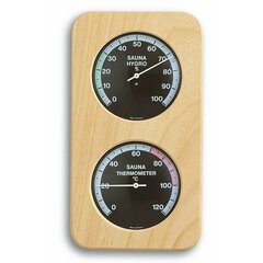 Pirties termometras-higrometras su mediniu rėmu TFA 40-1004 kaina ir informacija | Saunos, pirties krosnelės | pigu.lt
