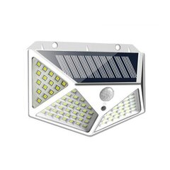 LED šviestuvas su saulės baterija ir judesio davikliu SH100, baltas kaina ir informacija | Įmontuojami šviestuvai, LED panelės | pigu.lt