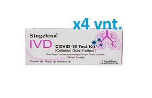COVID-19 / SARS-CoV-2 greitasis antigenų testas (Nosies landų) Singclean, 4 vnt kaina ir informacija | COVID-19 greitieji testai | pigu.lt