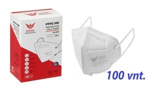 Respiratorius FFP2, 5 sluoksnių, pagaminta Lietuvoje, baltas, 100 vnt. kaina ir informacija | Pirmoji pagalba | pigu.lt