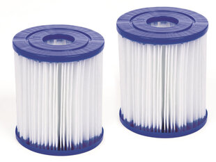 Pakeičiamos vandens filtro kasetės I tipo 1249 litrų / val. efektyvumo siurbliui Bestway, 2 vnt. kaina ir informacija | Baseinų filtrai | pigu.lt