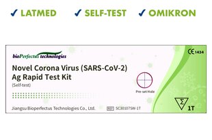 COVID-19 antigeno greitasis testas (savitestas, atidengia OMIKRON) BIOPERFECTUS, 1 vnt. kaina ir informacija | COVID-19 greitieji testai | pigu.lt