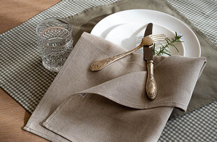 Pilkos lino - medvilnės servetėlės, 45 x 45 cm kaina ir informacija | Staltiesės, servetėlės | pigu.lt