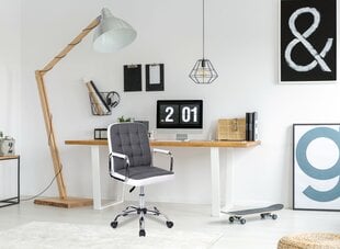 KARLOS balta - pilka biuro kėdė kaina ir informacija | Baldai grožio salonams | pigu.lt