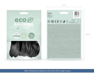 Eco balionai 26 cm, juodi, 100vnt kaina ir informacija | Balionai | pigu.lt
