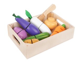 Žaislinės medinės limpančios daržovės skirtos pjaustymui kaina ir informacija | Lavinamieji žaislai | pigu.lt