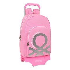Mokyklinė kuprinė su ratukais Benetton Flamingo Pink, 30 x 46 x 14 cm kaina ir informacija | Kuprinės mokyklai, sportiniai maišeliai | pigu.lt
