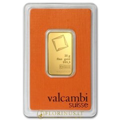 Investicinio aukso luitas Valcambi, 20 g kaina ir informacija | Investicinis auksas | pigu.lt